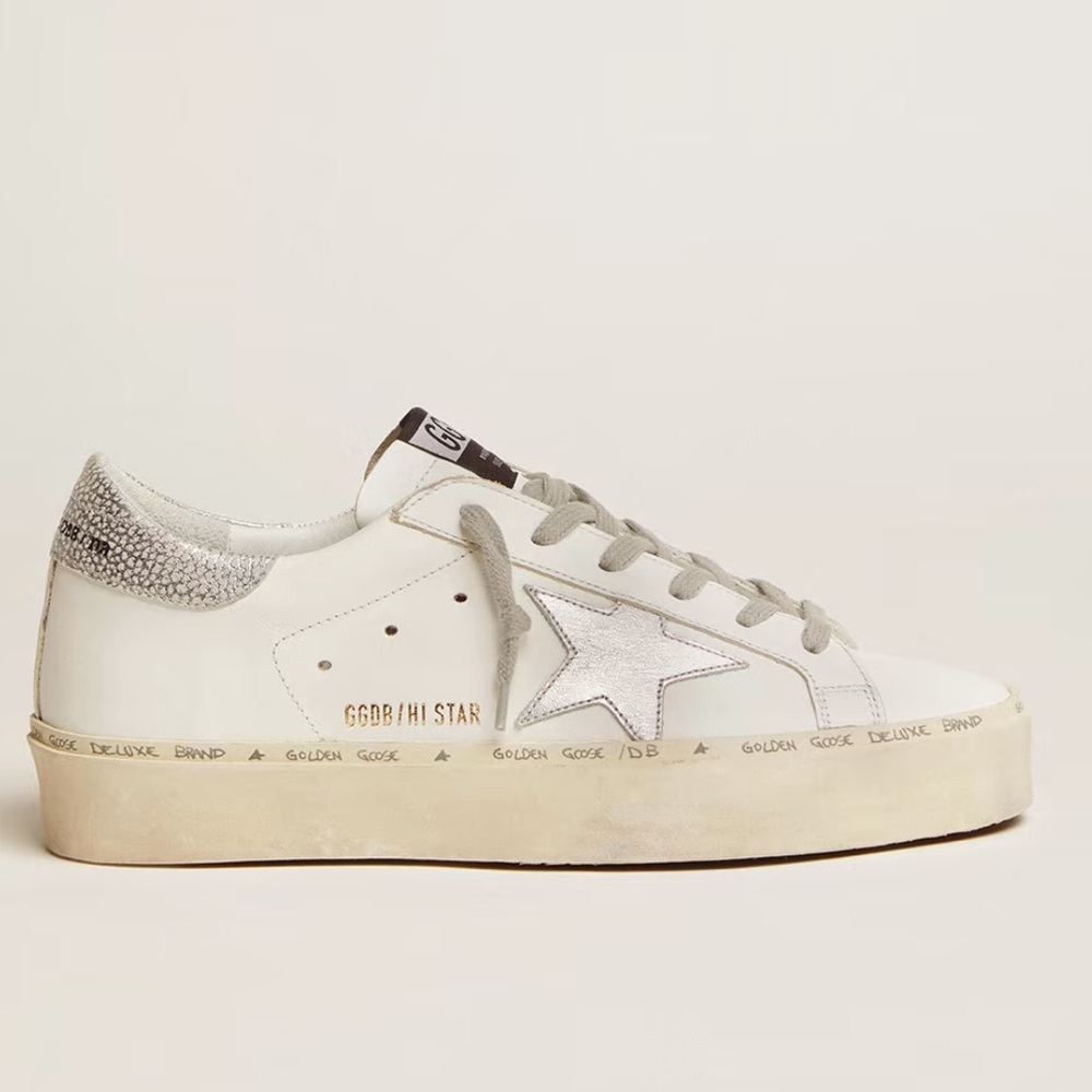 Golden goose  Hi Star with star and metallic silver heel IT 38